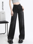 KUCLUT Jeans Ženske traper hlače Ležerne traperice Vintage Basic crne hlače Ravne traperice Korejske modne traperice visokog struka Novo