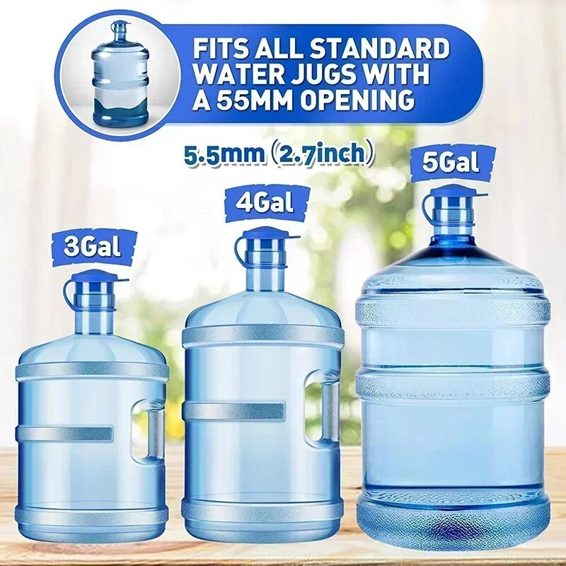 1 kom 55 mm 5 galona Silikonski poklopci koji se ne prolijevaju, zamjenski za višekratnu upotrebu, zamjenski poklopac bez prskanja, boca za vodu koja se škljocne s poklopcima Kuhinjski gadgeti