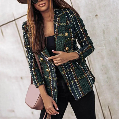 Практично есенно сако, устойчиво на разкъсване, стилно вълнено зимно дамско палто с модерен дизайн