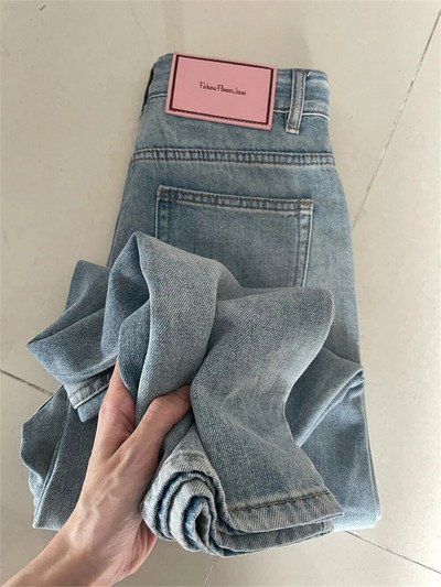 Mărimea S-5XL Blugi albastru deschis femei primăvară toamnă modă talie înaltă pantaloni drepti largi din denim pantaloni supradimensionați cu picioare largi Pantaloni