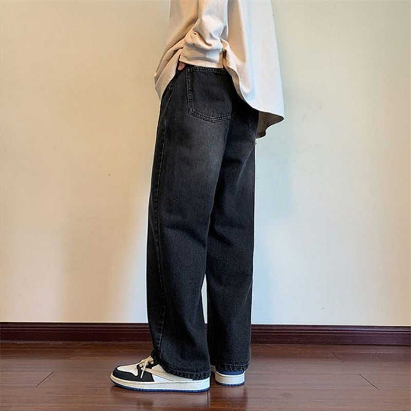 Jesenske i zimske retro traperice Ženske Y2k New Street Fashion Joker visokog struka Uske široke hlače Harajuku Ležerne jednobojne traperice