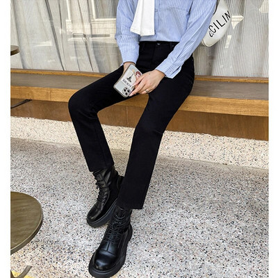 Amerikietiški retro mėlyni džinsai moteriški vasariniai aukšto juosmens tiesūs gatvės drabužiai Y2k stiliaus drabužiai vaikinas džinsinės kelnės Nemokamas pristatymas