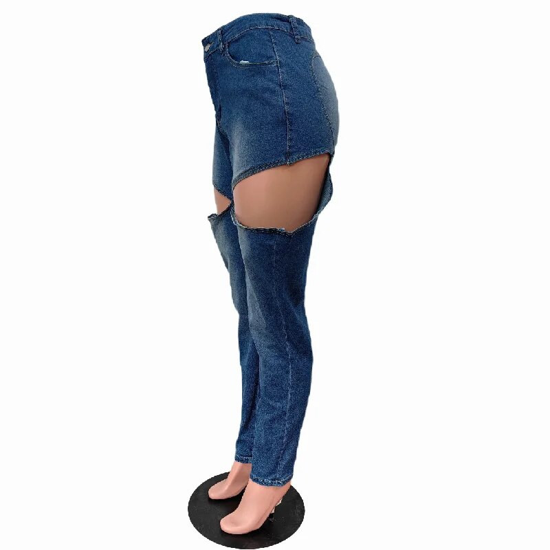 Vintage Hipster Hollow Out Cargo Jeans Γυναικεία φθινοπωρινά Stretch τζιν παντελόνια ίσια παντελόνια στο πόδι Εντυπωσιακά streetwear
