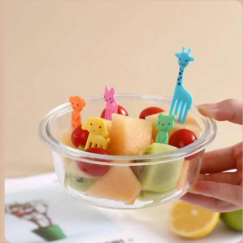 Mini vilice Dijelovi životinjske hrane za djecu Slatka voćna vilica Bento kutija Dekor Crtić za višekratnu upotrebu Dječji užina Torta Desert Pijuk za ručak