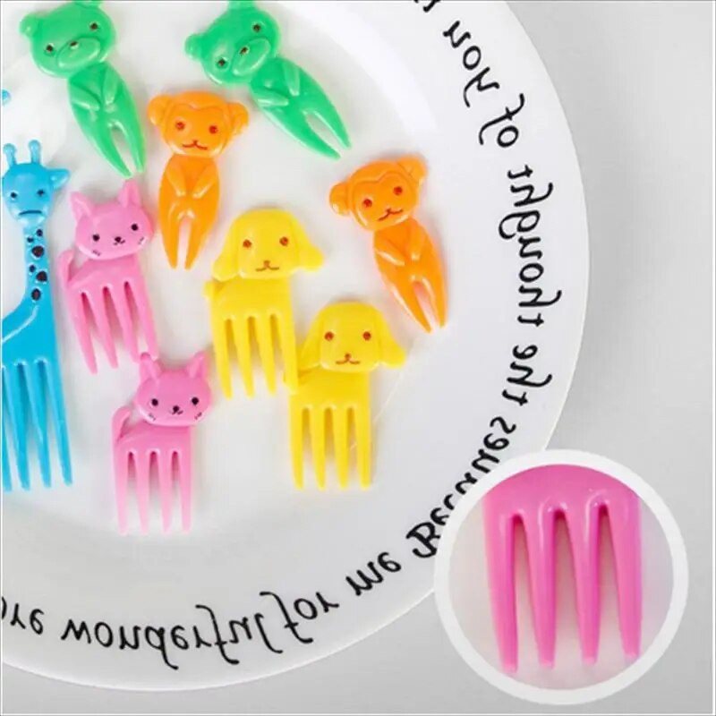 Mini vilice Dijelovi životinjske hrane za djecu Slatka voćna vilica Bento kutija Dekor Crtić za višekratnu upotrebu Dječji užina Torta Desert Pijuk za ručak