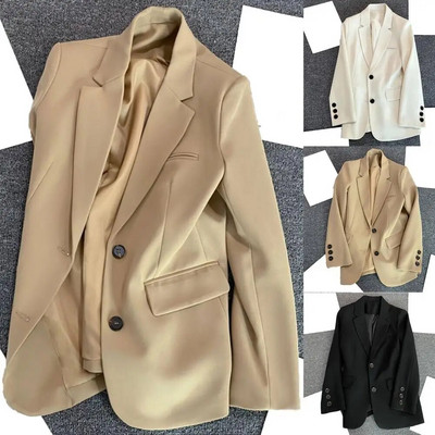 Regular Length 3D Cutting Office Lady Style Solid Color Jacket Blazer Female Clothing
