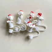 Kawaii Bear Straw Cover Cap For Stanley Cup 10mm Cute Straw Toppers For Tumbler Dekoráció Szilikon Kupak Csészékhez Szalma 1 db