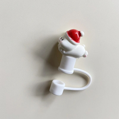 Kawaii Bear Straw Cover Cap For Stanley Cup 10mm Cute Straw Toppers For Tumbler Dekoráció Szilikon Kupak Csészékhez Szalma 1 db