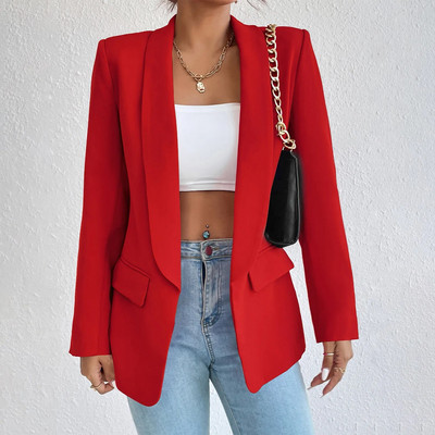 Blazere șic trandafiri roșii pentru femei primăvară 2023 paltoane ocazionale Costum jachetă femeie neagră Blazer de vară subțire de bază Jachetă femei birou
