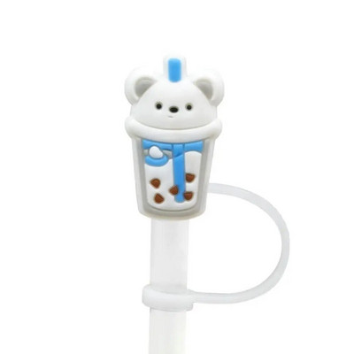 Mielas kūrybingas animacinis kalėdinės eglutės šiaudinis dangtelis, apsaugantis nuo purslų, daugkartinio naudojimo universalus gėrimų šiaudų dangtelis