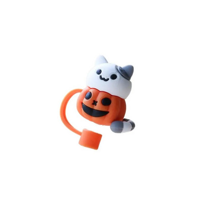 Mielas kūrybingas animacinis kalėdinės eglutės šiaudinis dangtelis, apsaugantis nuo purslų, daugkartinio naudojimo universalus gėrimų šiaudų dangtelis