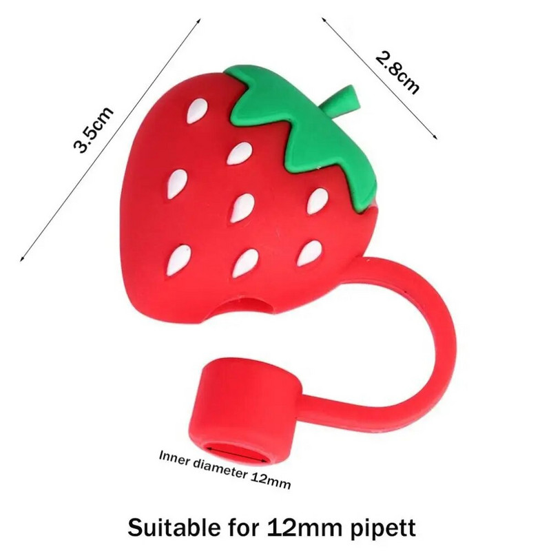 Capac pentru vârfuri de paie din silicon Capace drăguțe reutilizabile pentru paie de băut Capace dopuri de paie rezistente la praf pentru vârfuri de paie de 12 mm pentru decorarea în aer liber