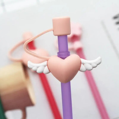 1 db rajzfilm szívószál szilikon szívószál hegyek iváshoz porvédő sapka fröccsenésbiztos dugók borító Creative csésze tartozékok 6-8 mm-es tömítőeszközök