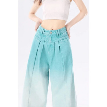 2023 Y2K Blue Fashion Retro Wash Gradient Women Harajuku Jean Панталони Есен Зима Дънкови панталони с висока талия Vintage Streetwear