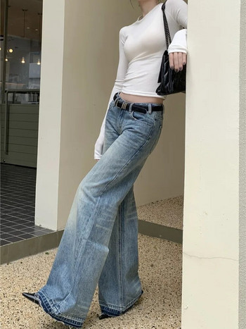 The Spice Girls Fashion Vintage Baggy Jeans Дамско облекло Женски дамски напуснати улични дънкови клоширани панталони VAE3-0761