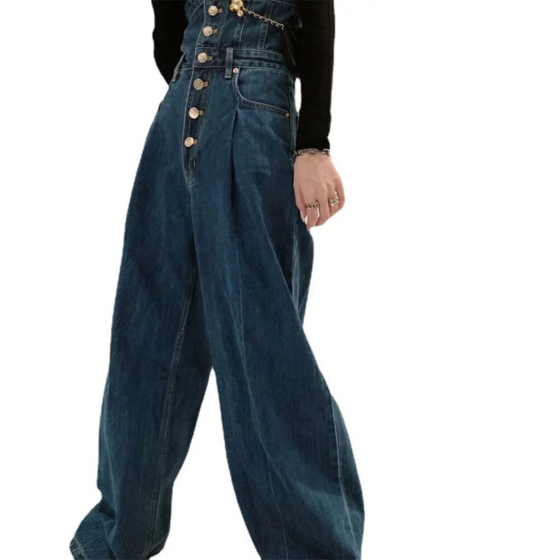 proljeće 2022. ženska moda visokog struka na kopčanje Ženske traperice širokih nogavica široke ženske traper capri hlače jean mom jeans hlače