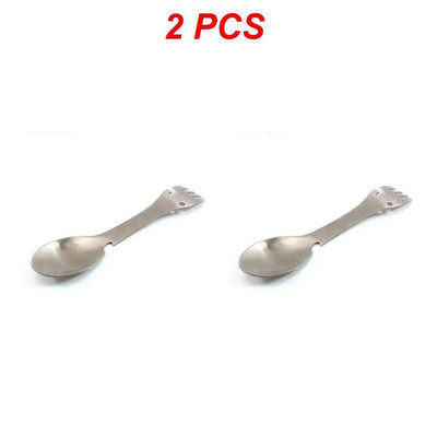 Daugiafunkcinė šakutė ir šaukštas Patvarus nerūdijančio plieno stalo įrankių šaukštų rinkinys Butelių atidarytuvo šaukštas, lengvai nepažeidžiamas juodas stalo indas