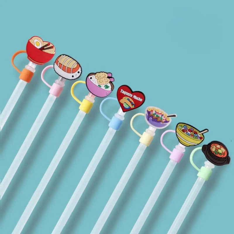 Slatki čep sa slamkom za piće, zatvarač protiv curenja, kapa otporna na prašinu, meka navlaka otporna na prašinu, slamčice za višekratnu upotrebu, zabava protiv prolijevanja