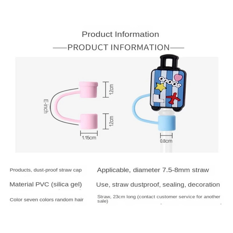 Slatki čep sa slamkom za piće, zatvarač protiv curenja, kapa otporna na prašinu, meka navlaka otporna na prašinu, slamčice za višekratnu upotrebu, zabava protiv prolijevanja