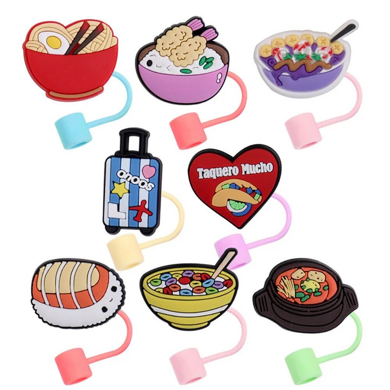 Slatki čep sa slamkom za piće, zatvarač protiv curenja, kapa otporna na prašinu, meka navlaka otporna na prašinu, slamčice za višekratnu upotrebu, zabava protiv prolijevanja