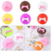 1PC Čipkasti čipkasti zapečaćeni silikonski poklopac protiv prašine za čaj, kavu, poklopac za šalicu, dijelovi posuđa, slatki darovi za višekratnu upotrebu