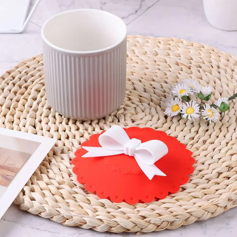 1PC Čipkasti čipkasti zapečaćeni silikonski poklopac protiv prašine za čaj, kavu, poklopac za šalicu, dijelovi posuđa, slatki darovi za višekratnu upotrebu