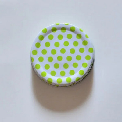 „Mason Jar“ standartiniai dangteliai be šiaudų skylių Užsandarintas dangtelis „Mason Jar Dots“ dangteliams, skirtas kūdikio dušui, Gimtadienio indelių dangteliai „Plumyl“