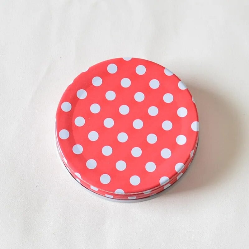 „Mason Jar“ standartiniai dangteliai be šiaudų skylių Užsandarintas dangtelis „Mason Jar Dots“ dangteliams, skirtas kūdikio dušui, Gimtadienio indelių dangteliai „Plumyl“