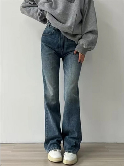 S-4XL Vintage Simplicity Jeans Ženske traperice za slobodno vrijeme Raznobojne široke nove ravne pune dužine proljetne nove ulične jednostavno studentske