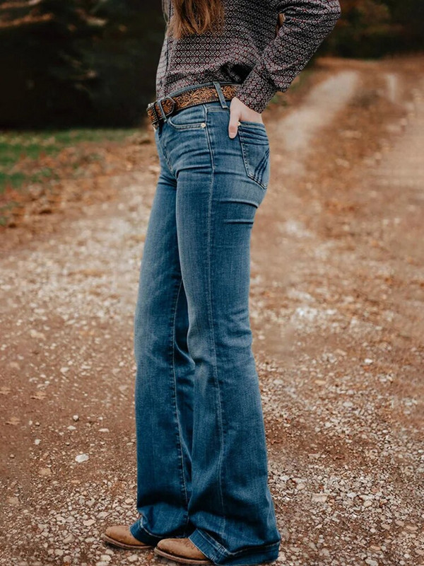 Vintage Washed High Waist Jeans Washed Slash Pockets Τζιν παντελόνι, Loose Fit ψηλόμεσο καθημερινό τζιν ίσιο παντελόνι τζιν