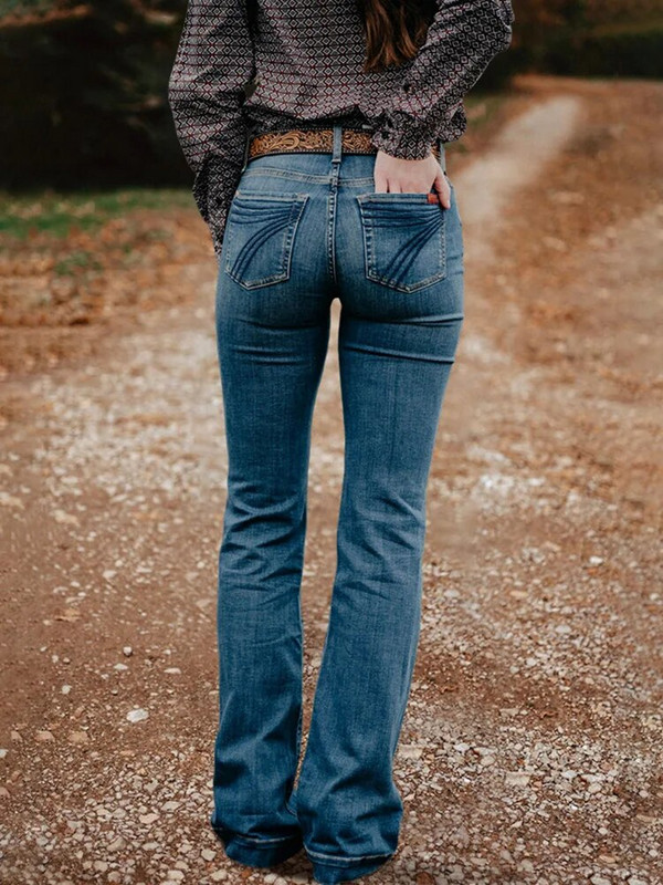 Vintage Washed High Waist Jeans Washed Slash Pockets Τζιν παντελόνι, Loose Fit ψηλόμεσο καθημερινό τζιν ίσιο παντελόνι τζιν