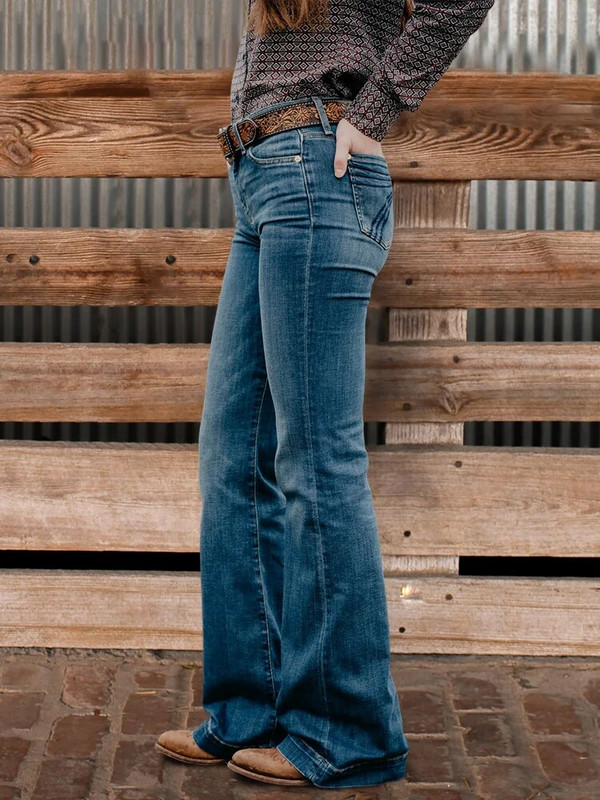 Vintage Washed High Waist Jeans Washed Slash Pockets Τζιν παντελόνι, Loose Fit ψηλόμεσο καθημερινό τζιν ίσιο παντελόνι τζιν