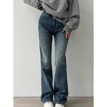 Oversized S-4XL Γυναικεία Τζιν Άνοιξη Φθινόπωρο Vintage Ψηλόμεση ίσια φαρδιά τζιν παντελόνι Γυναικείο παντελόνι