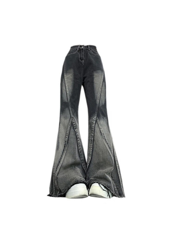 2023 Ženske crne gotičke traperice Harajuku Y2k Estetske vintage modne traper hlače iz 90-ih 2000-ih Široke jeans hlače Trashy Emo odjeća