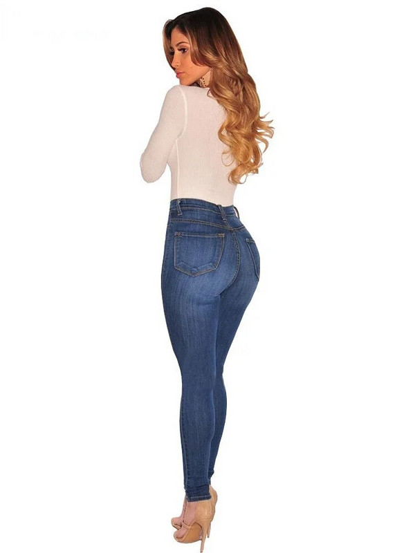 Skinny Pencil Farmer Női Nadrág Magas derekú farmer nadrág Női Elasztikus Farmernadrág Kék&fekete farmer Női S-XXL méret