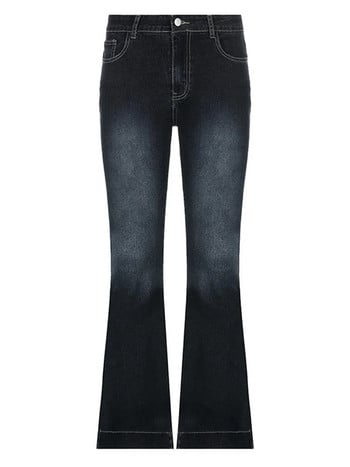 Χαμηλόμεσο Y2K Flare Jeans αισθητική ρετρό δεκαετίας 2000 Χαριτωμένο τζιν αθλητικό παντελόνι Streetwear Μόδα Harajuku Casual Capris Cuteandpsycho