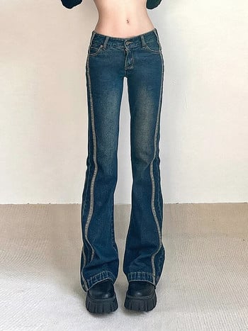 Rockmore Vintage Jeans για Γυναικεία αισθητική Χαμηλό ψηλό παντελόνι Flare Fashion cyber y2k Streetwear Τζιν παντελόνι femme Retro Κορεάτικο