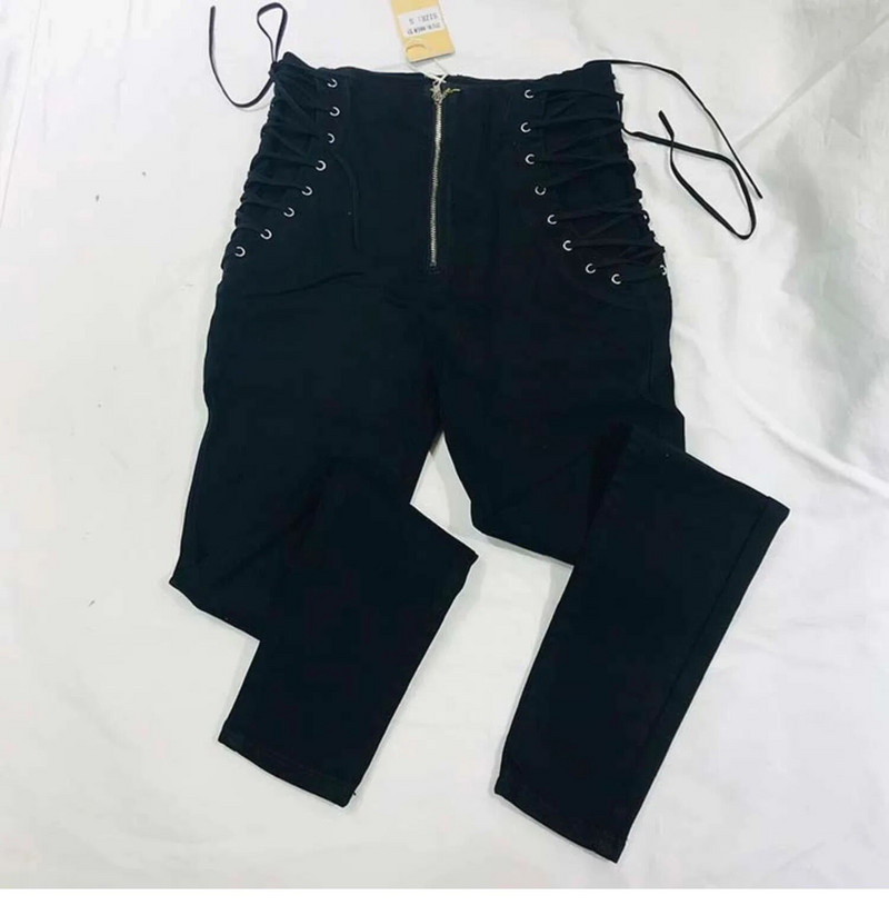 2024. Proljeće Jesen Visokokvalitetne Harajuku traperice visokog struka s dizajnom lanca Ženska ulična odjeća za slobodno vrijeme Hip hop hlače novo