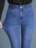 Ψηλή μέση Skinny Pencil Τζιν Γυναικείο Άνοιξη Φθινόπωρο Κορεάτικο Casual Oversize 6xl Mom Vintage Stretch τζιν παντελόνι d