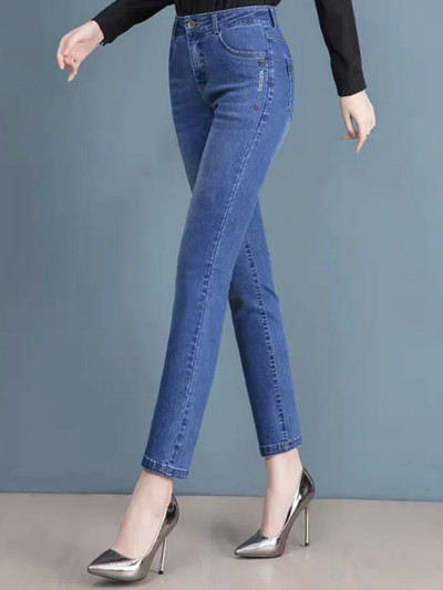 Ψηλή μέση Skinny Pencil Τζιν Γυναικείο Άνοιξη Φθινόπωρο Κορεάτικο Casual Oversize 6xl Mom Vintage Stretch τζιν παντελόνι d