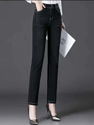 Ψηλή μέση Skinny Pencil Τζιν Γυναικείο Άνοιξη Φθινόπωρο Κορεάτικο Casual Oversize 6xl Mom Vintage Stretch τζιν παντελόνι d