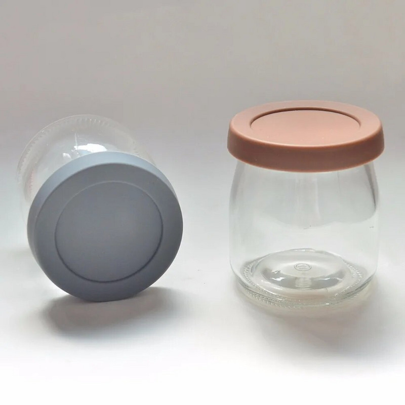 4 bucăți/lot capace de silicon pentru sticle de sticlă de budincă de 200 ml, sticle de iaurt Capace de etanșare Mini sticle Jeleu Capace pentru recipiente de lapte plumyl