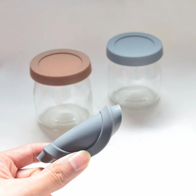 4 bucăți/lot capace de silicon pentru sticle de sticlă de budincă de 200 ml, sticle de iaurt Capace de etanșare Mini sticle Jeleu Capace pentru recipiente de lapte plumyl