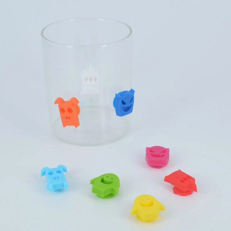 8db/Szett Szilikon boros címke Vörösboros pohár címke matrica balekcsésze fogas azonosítóval Party címke borcímke Halloween