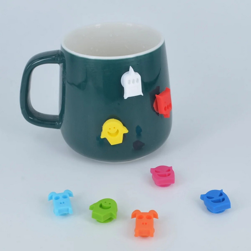 8db/Szett Szilikon boros címke Vörösboros pohár címke matrica balekcsésze fogas azonosítóval Party címke borcímke Halloween