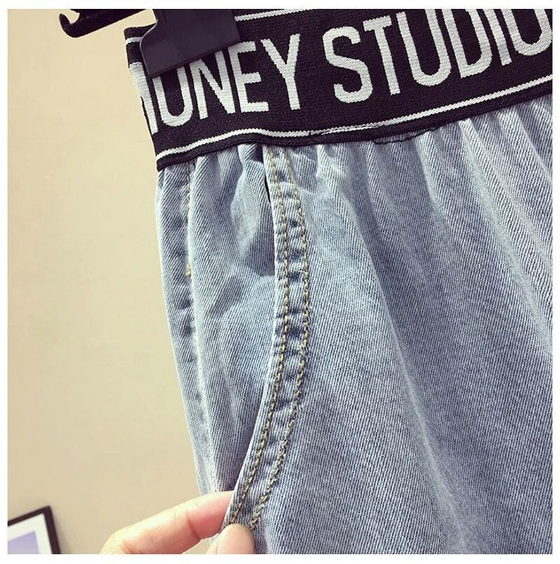 Kottis laia säärega teksad Naiste vabaaja teksapüksid, elastsed kõrge vöökohaga sirged teksapüksid, kevadised Korea mood 90ndate esteetilised pantalonid