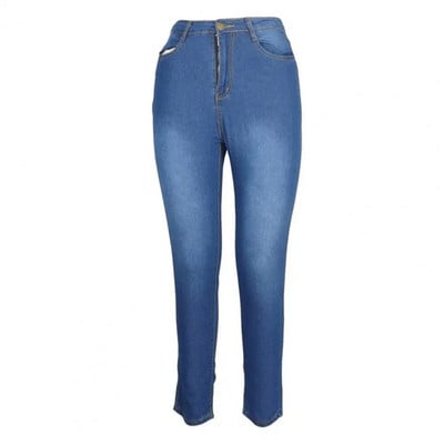 Bodycon Női Farmer Fenékemelő Több zseb Elasztikus Derék Gomb Cipzár Fly Magas derekú Farmer Ceruza Nadrág Farmer Női