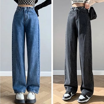 Дамска мода Boyfriend Baggy Blue Jeans за жени Дънки с висока талия Дамски нови горещи разпродажби Lady Slouchy Streetwear Denim Pants B663