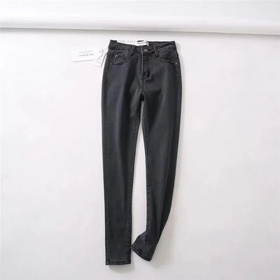 Džinsai moterims Mėlyni džinsai aukštu juosmeniu Moteriški džinsai su aukštu elastingumu moteriški skalbti pilki džinsai Stretch siauros pieštuko formos kelnės