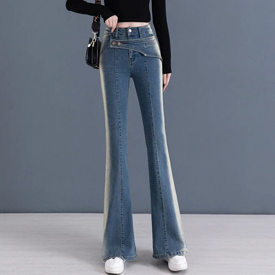 Nove lepršave traperice Ženske hlače niskog struka Vintage estetske traper hlače Streetwear Mom Ležerne korejske modne Y2k traperice